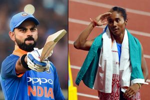 Virat Kohli leads Indian cricketers to congratulate 'golden girl' Hima Das