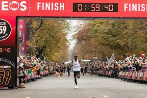 Eliud Kipchoge makes history by running marathon in under two hours