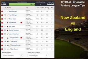 MyKhel Fantasy Tips: New Zealand vs England on November 1