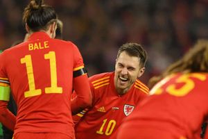 About time Ramsey contributed! Delighted Bale jokes with returning Wales hero