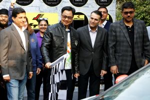 Sports Minister Kiren Rijiju flags of New Delhi-Jaipur TSD Rally by JK Tyre, over 300 ladies participate