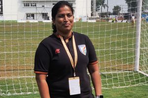 Indian women's football coach Maymol Rocky scouts for talent in Khelo India University Games