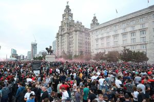 Liverpool fans flood Anfield, 1st title in 30 years