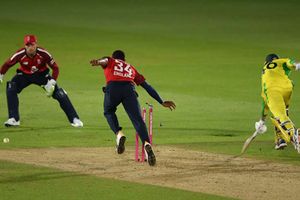 Australia collapse gives England tense opening T20 win