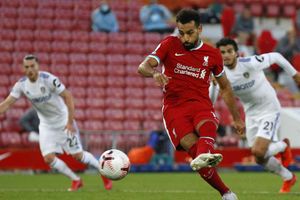 Salah calls on Champions League final heroics to down Leeds