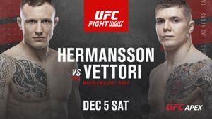 Thrilling middleweight bout headlines UFC Vegas 16 on December 5