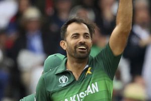 Wahab Riaz warned for applying saliva to shine the ball