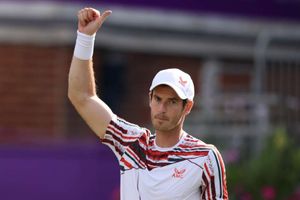 Andy Murray has to fight back the tears after winning return at Queen's