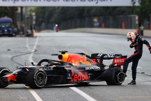 Perez profits from Baku chaos after Verstappen crash and Hamilton error