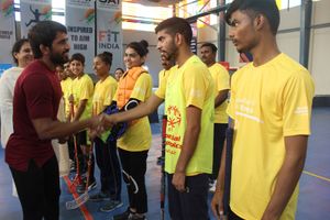 Star India wrestler Bajrang Punia gets inspired by Special Olympics Bharat Floorballers