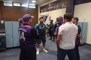 Virat Kohli, MS Dhoni, Ashwin, Rohit Sharma visit Scotland dressing room; Scotts thrilled