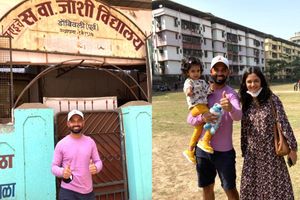 Ajinkya Rahane takes a nostalgic trip to his school and first cricket ground with his family