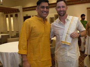 IPL 2022: MS Dhoni, Dwayne Bravo dance at Devon Conway's pre-wedding party in traditional outfit - Watch