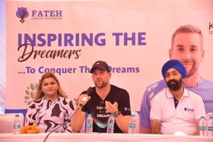 England cricketer Dawid Malan plays exhibition match with underprivileged kids in New Delhi