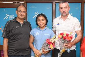 SAI felicitates World Cadet Judo Champion Linthoi Chanambam on National Sports Day