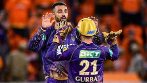 IPL 2023: Varun Chakaravarthy concedes just 3 runs in final over to help KKR win - Twitter Reacts