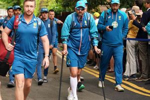 ENGvsAUS: Nathan Lyon arrives on crutches as calf injury puts Ashes role in doubt