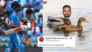 IND vs ENG, ODI World Cup 2023: Virat Kohli trolled by England's Barmy Army after rare duck; Indian fans return the favour with Joe Root