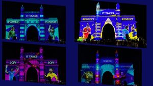 3D Projection Lights Up Gateway of India with ICC World Cup 2023s Iconic Moments!