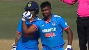 IND vs SA: Fans react as Sanju Samson flaunts biceps after hitting maiden ODI hundred in South Africa