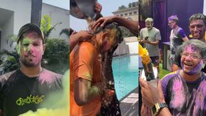 KKR players enjoy 'Holi' in Kolkata Hotel, Special Image Emerges amid Celebration - Watch