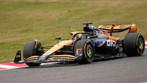 McLaren's Oscar Piastri leads the way in rain-affected second practice at Suzuka