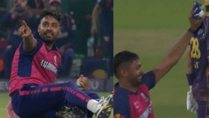 KKR vs RR IPL 2024: Why Avesh Khan Celebrated with Sanju Samson Gloves after Phil Salt Catch?