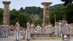 Olympic Flame Lit For Paris Games Amidst Ancient Olympia's Charm In Greece