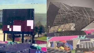 T20 World Cup 2024 Warm-Up: Dallas Stadium Suffers Damages as Bangaldesh vs USA Match Called Off Due to Severe Thunderstorm