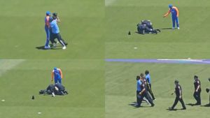 Rohit Sharma Fan Breaches Security and Invades Pitch at T20 World Cup Warm-Up Match