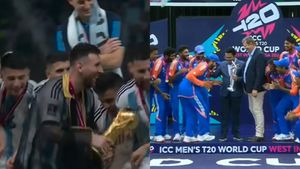 Viral Video: Rohit Sharma Imitates Lionel Messi Celebration During T20 World Cup 2024 Title Celebrations