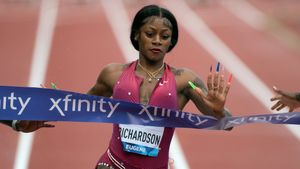 Paris 2024: Sha'Carri Richardson overcomes wobbly start for win in first heat at Olympic trials