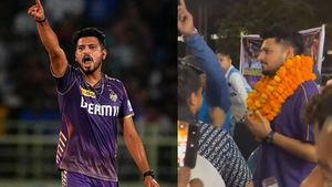 KKR pacer Vaibhav Arora given Hero's reception at Hometown after IPL 2024 Triumph