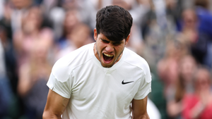 Wimbledon 2024: Alcaraz hails 'unbelievable' point after Humbert triumph