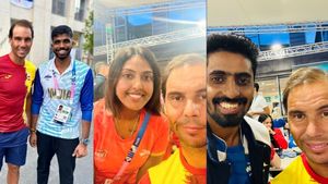 Starstruck in Paris: Indian Athletes Bump into Rafael Nadal at the Olympics Village - See Pics