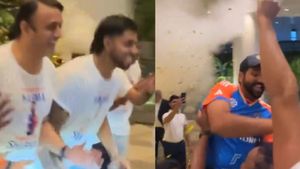 Rohit Sharma welcomed with 'Hugs and Slow Walk' by Friends and Family as India captain returns home