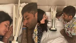 Suryakumar Yadav and Wife Devisha Shetty Share 'Trophy Bed Pose' With T20 World Cup