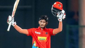 Priyansh Arya hits six sixes in an over, Ayush Badoni breaks Chris Gayle's record as South Delhi post 308/5 in DPL 2024