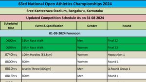 National Open Athletics Championships 2024 Schedule on Day 3