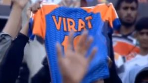 Virat Kohli fan waves his jersey during Babar Azam match in Pakistan Champions Cup - Watch