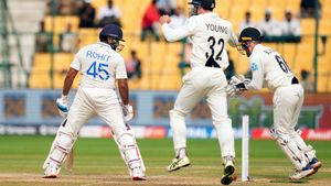 IND vs NZ: Captain Rohit Sharma shakes his head in disbelief after his odd dismissal vs New Zealand