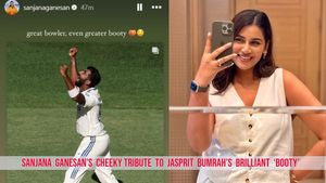 Sanjana Ganesan’s Cheeky Tribute to Husband Jasprit Bumrah’s Brilliant ‘Booty’