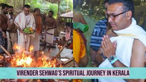 Virender Sehwag Dons Mundu and Kumkum: A Spiritual Escape to Kerala’s Sacred Hills