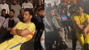 IND vs PAK: MS Dhoni enjoys India vs Pakistan in CSK Jersey with Sunny Deol, Fans Spark Debate
