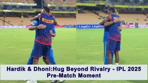 CSK vs MI: Hardik and MS Dhoni’s Long and Special Hug - A Moment of Utter Love and Respect Ahead of EL Clasico