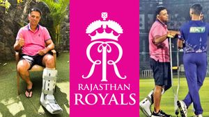 IPL 2025: Injured Rahul Dravid Joins Rajasthan Royals Camp in Jaipur, Attends Session on Crutches - Watch