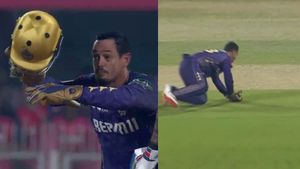 RR vs KKR: Quinton de Kock shows Stunning Cricketing Brain to take High Catch, Fans hail Kolkata star