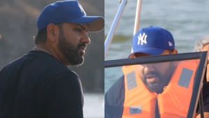GT vs MI: Rohit Sharma tries hand on boating before crucial match in Ahmedabad