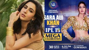 Sara Ali Khan at IPL 2025 Opening Ceremony in Guwahati: Riyan Parag Leads RR Last Time Before Captaincy Twist with Sanju Samson!