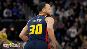 Stephen Curry Celebrates Historic Achievement Of 4,000 Three-Pointers In NBA History